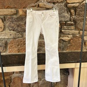 Anne Taylor Loft White Flair Denim Jeans!